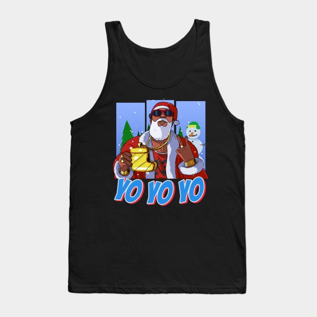 Black Santa Claus Gangster Christmas Tank Top by Noseking